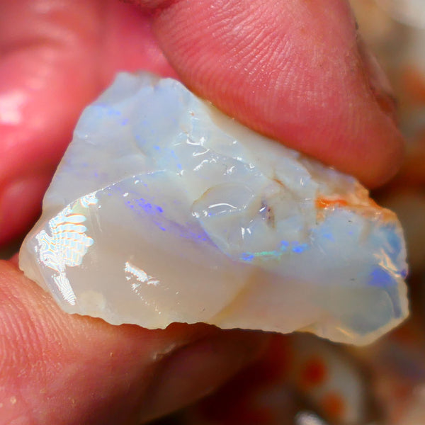 Coober Pedy Big Seam opal rough 78.00cts Lot Blue colours showing to gamble 34x27x18mm  Lot B4-A098