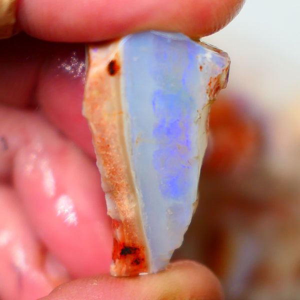 Coober Pedy Big Thick Seam opal rough 50.00cts Blue dominant Multifires 36x16x14mm Lot B4-A093