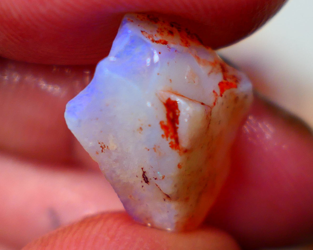 Coober Pedy Crystal Seam opal rough 9.50cts Lots of blues fires showing to explore Lot B4-A059