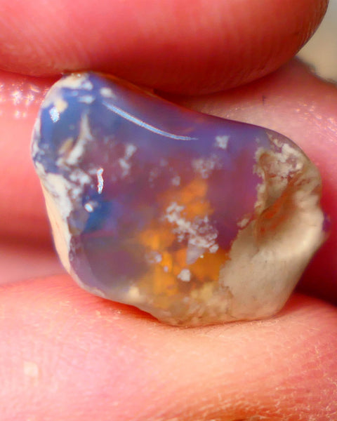 Broad zone of Royal Blues 8.75cts Rub Rough Lightning Ridge Knobby opal 18x12x7mm  Lot B4-A076