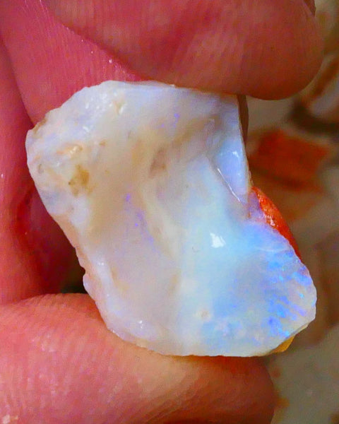 Coober Pedy Dark Milky Seam opal rough 19.5cts Lots of colour to explore sold as gamble 21x17x12mm  Lot B4-A091