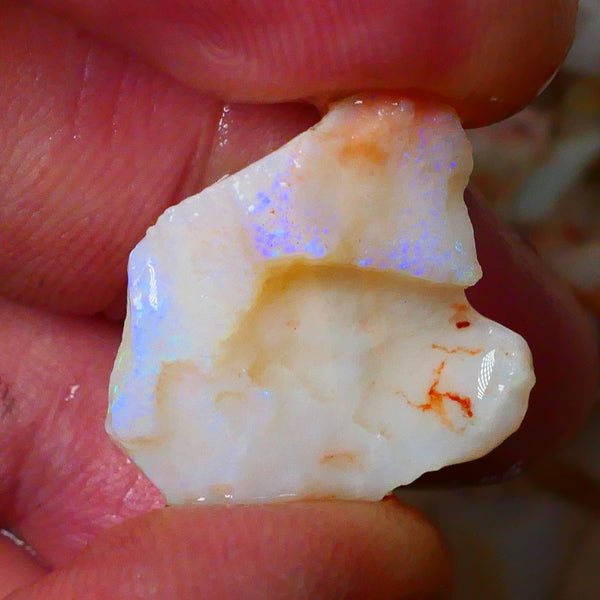 Nice size Coober Pedy Seam opal rough 22.00cts Lots Blue colours sold as gamble 22x18x13mm  Lot B4-A090