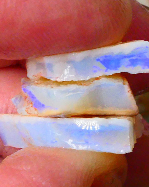 Coober Pedy Seam opal rough Stack 24.00cts Lots blue colour to explore 21x15x4mm to 18x13x3mm Lot B4-A089