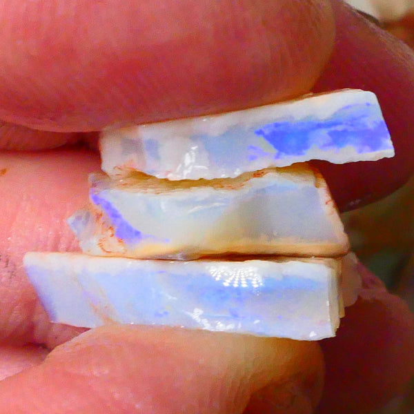 Coober Pedy Seam opal rough Stack 24.00cts Lots blue colour to explore 21x15x4mm to 18x13x3mm Lot B4-A089