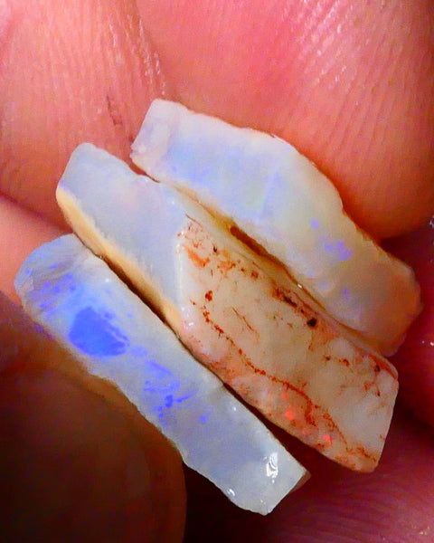Coober Pedy Seam opal rough Stack 24.00cts Lots blue colour to explore 21x15x4mm to 18x13x3mm Lot B4-A089
