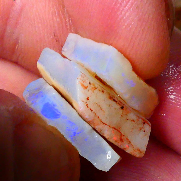 Coober Pedy Seam opal rough Stack 24.00cts Lots blue colour to explore 21x15x4mm to 18x13x3mm Lot B4-A089