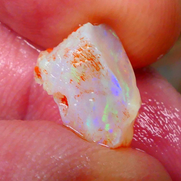 Crystal Seam opal loaded with multifires 4.25cts Coober Pedy to cut 13x9x6mm  Lot B4-A078