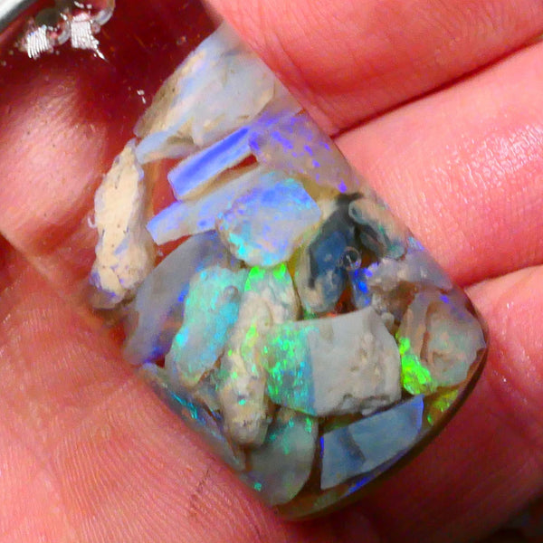 Lightning Ridge Bright opal rough chips 36.00cts Lots of Multicolours 10mm to chip size Lot B4-A110 (jar not included)