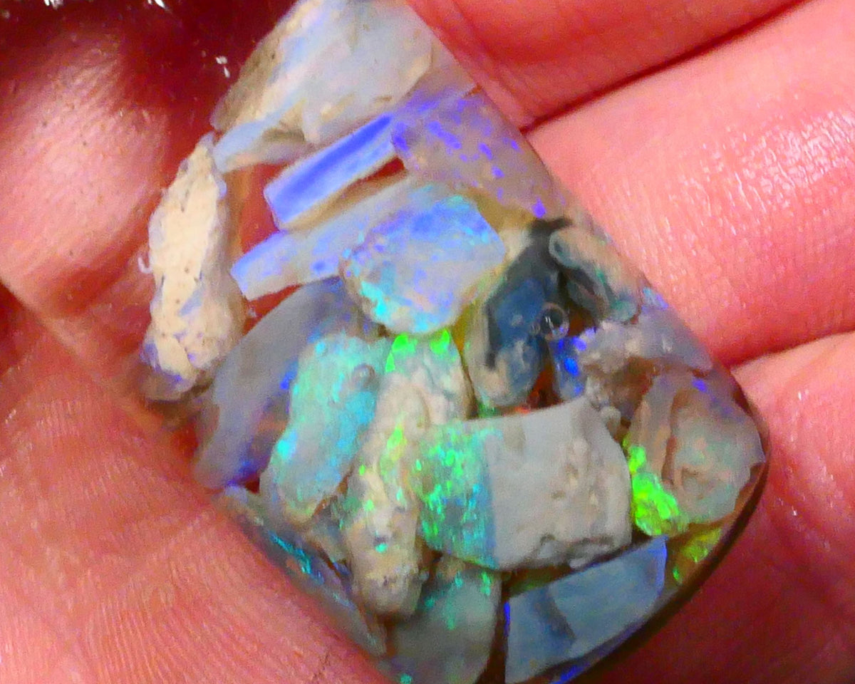 Lightning Ridge Bright opal rough chips 36.00cts Lots of Multicolours 10mm to chip size Lot B4-A110 (jar not included)