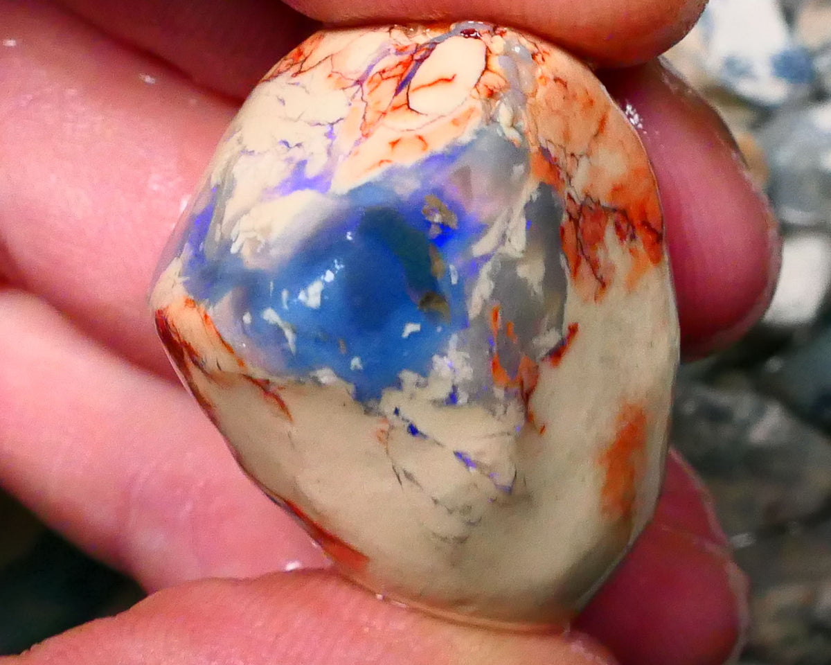 Lightning Ridge knobby opal formation rough 78.00cts Blue colours to Gamble 29x25x23mm  Lot B4-A123