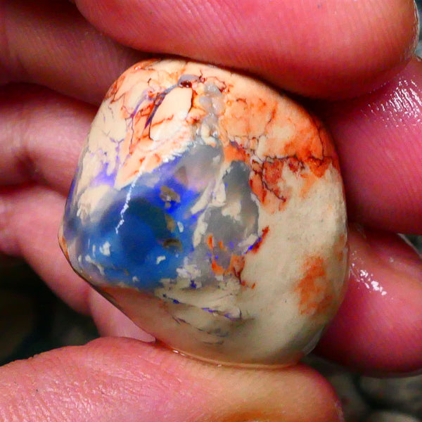 Lightning Ridge knobby opal formation rough 78.00cts Blue colours to Gamble 29x25x23mm  Lot B4-A123