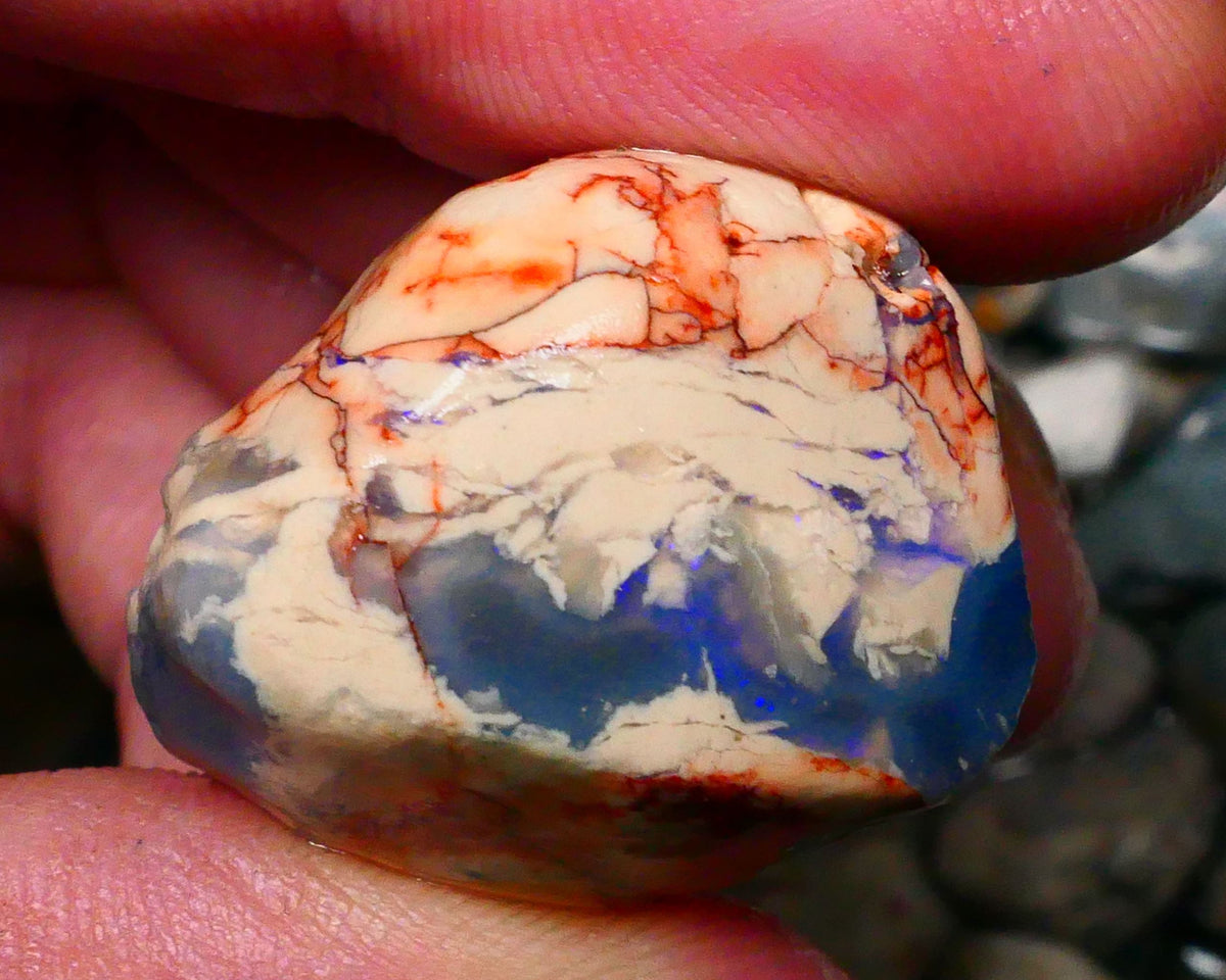 Lightning Ridge knobby opal formation rough 78.00cts Blue colours to Gamble 29x25x23mm  Lot B4-A123