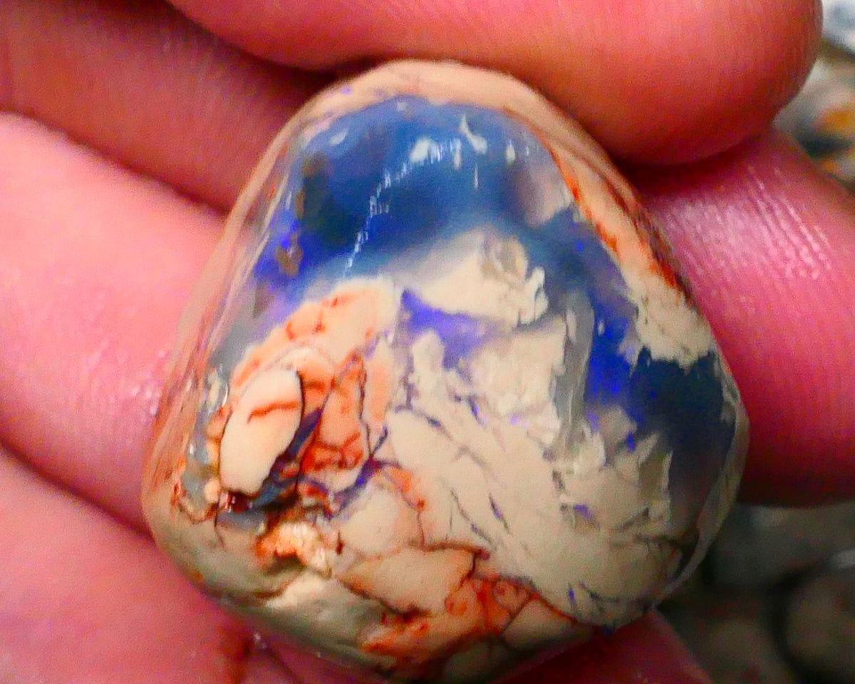 Lightning Ridge knobby opal formation rough 78.00cts Blue colours to Gamble 29x25x23mm  Lot B4-A123