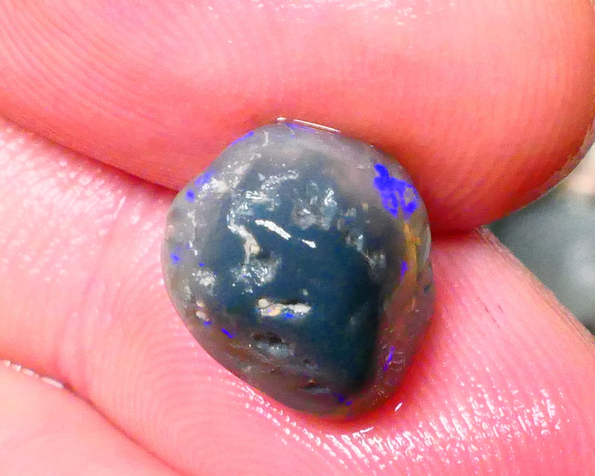 Lightningnt Ridge Untouched Knobby opal rough 6.00cts Dark Crystal Bright Blue bar 11x10x10mm Lot B4-A125