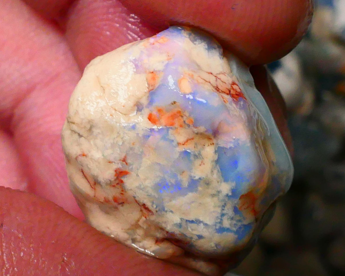 Lightning Ridge Knobby opal rough 26.00cts Bit Blue colur only 21x17x12mm  Lot B4-A126