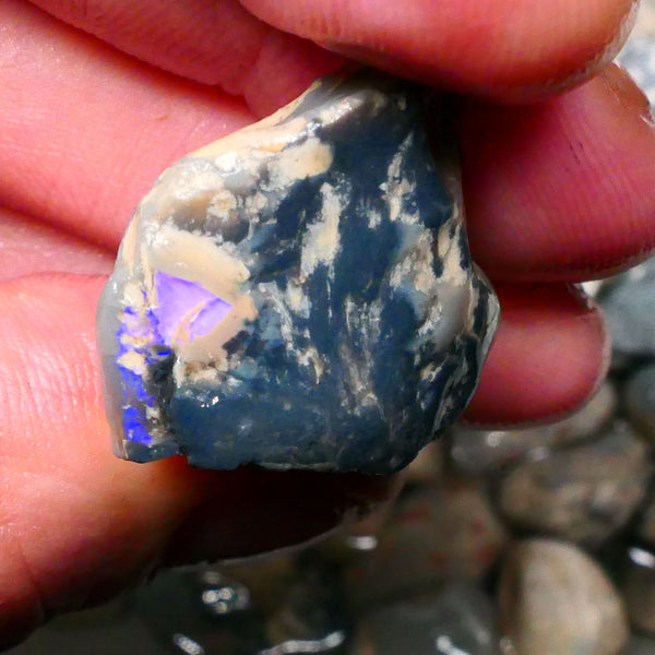 Big Black/Dark Knobby of Lightning Ridge 34.50cts some blue colours showing 26x22x16mm  Lot B4-A130