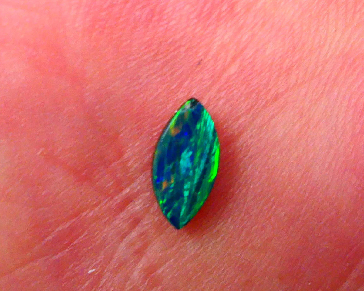 Coober Pedy Gem Quality Opal Doublet 0.40cts Crystal on Boulder backing Gorgeous Multifires  7x4x2mm Lot B4-A159