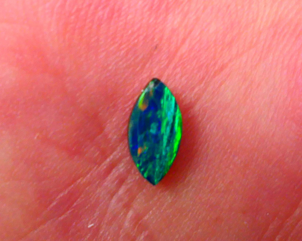 Coober Pedy Gem Quality Opal Doublet 0.40cts Crystal on Boulder backing Gorgeous Multifires  7x4x2mm Lot B4-A159