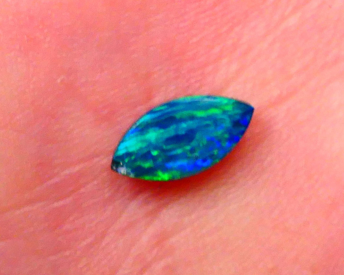 Coober Pedy Gem Quality Opal Doublet 0.40cts Crystal on Boulder backing Gorgeous Multifires  7x4x2mm Lot B4-A159