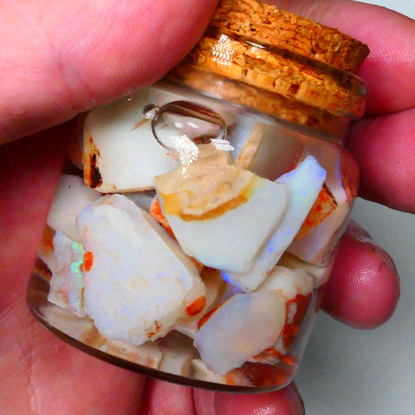 Coober Pedy Seam opal rough 230cts Potch and some colours to explore 20mm to chip size Jar not included  Lot B4-A153