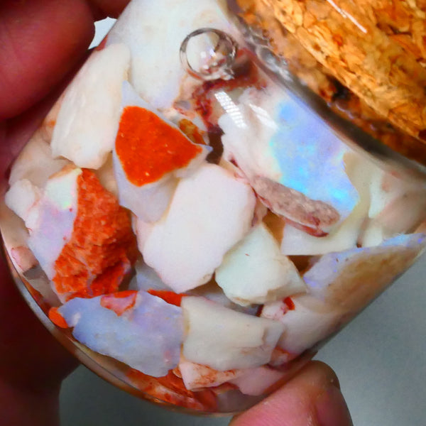 Coober Pedy Seam opal rough 230cts Potch and some colours to explore 20mm to chip size Jar not included  Lot B4-A158