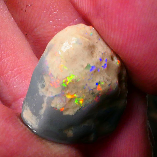 Orange/Red/Yellow Knobby Rough opal of Lightning Ridge 19.00cts Lots of Multicolours showing to Gamble 19x17x11mm Lot B4-A183