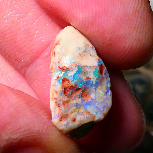 Lightning Ridge Opal formation rub rough 9.50cts Nice Green/Blues tones of fires 20x12x10mm Lot  B4-A182