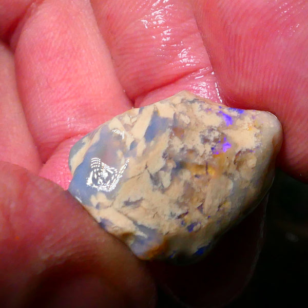 Lightning Ridge Knobby opal formation rough 27.00cts Bits of BLue colours 22x16x15mm Lot B4-A181