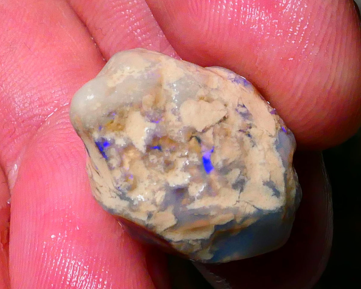 Lightning Ridge Knobby opal formation rough 27.00cts Bits of BLue colours 22x16x15mm Lot B4-A181