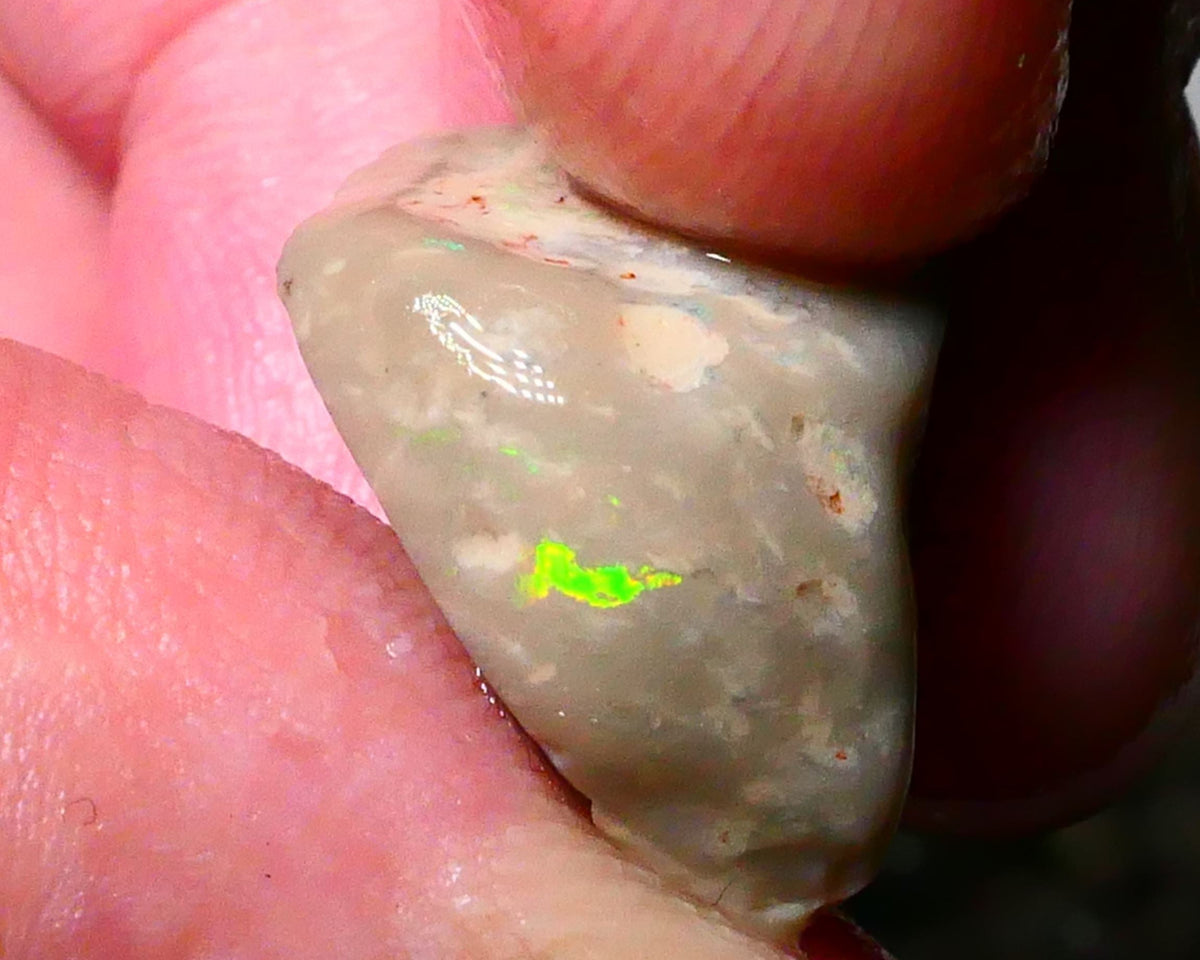 Lightning Ridge Knobby opal formation rough 12.00cts Bright flash of Bright Green/Yellow  fires 19x15x10mm Lot B4-A173