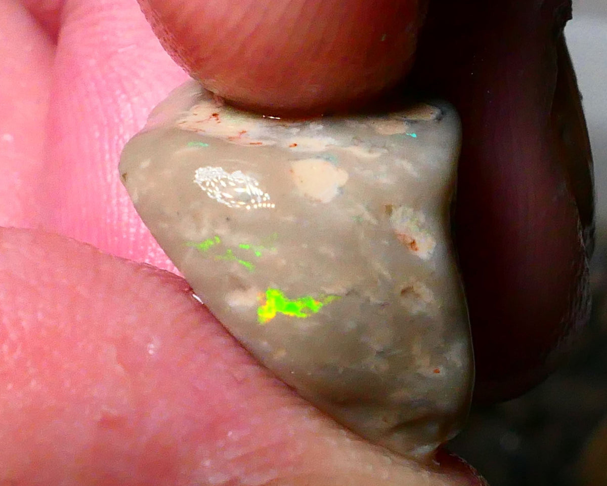 Lightning Ridge Knobby opal formation rough 12.00cts Bright flash of Bright Green/Yellow  fires 19x15x10mm Lot B4-A173