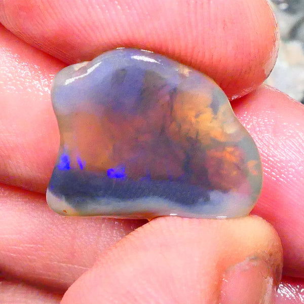 Crystal knobby rub/rough Lightning Ridge 15.25cts Blue colours 19x18x7mm Lot  B4-A207