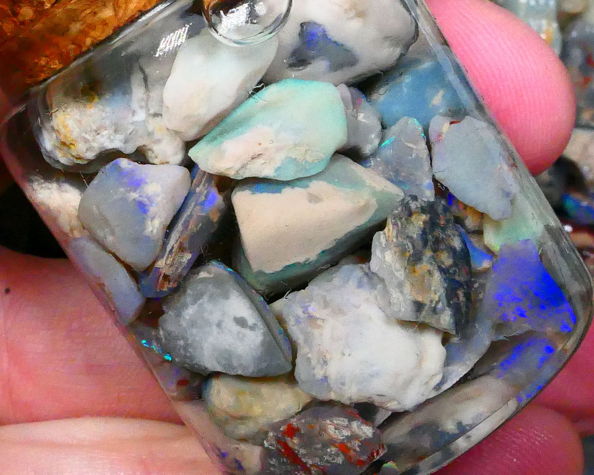 Knobby & Seam Potch & Colours from Lightning Ridge 170.00cts 17mm to chips size Lot B4-A205