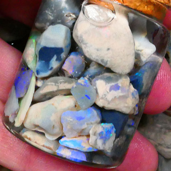 Knobby & Seam Potch & Colours from Lightning Ridge 170.00cts 17mm to chips size Lot B4-A205