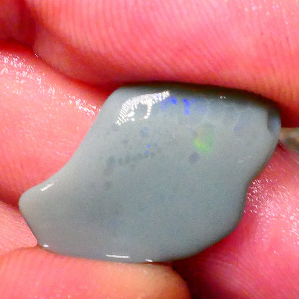 Dark Base rub rough opal of lightning Ridge 9.50cts Zone of Greens & Blues exposed 22x14x5mm Lot  B4-A204