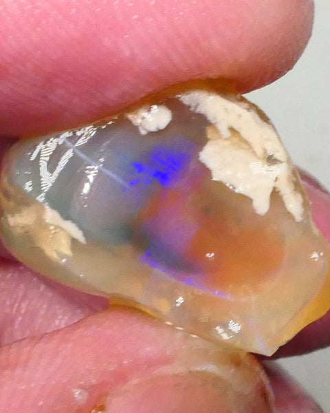 Lightning Ridge Amber Knobby opal rub/rough 23.00 Lightning Ridge Flashes pf blues 22x14x14mm Lot B4-A375