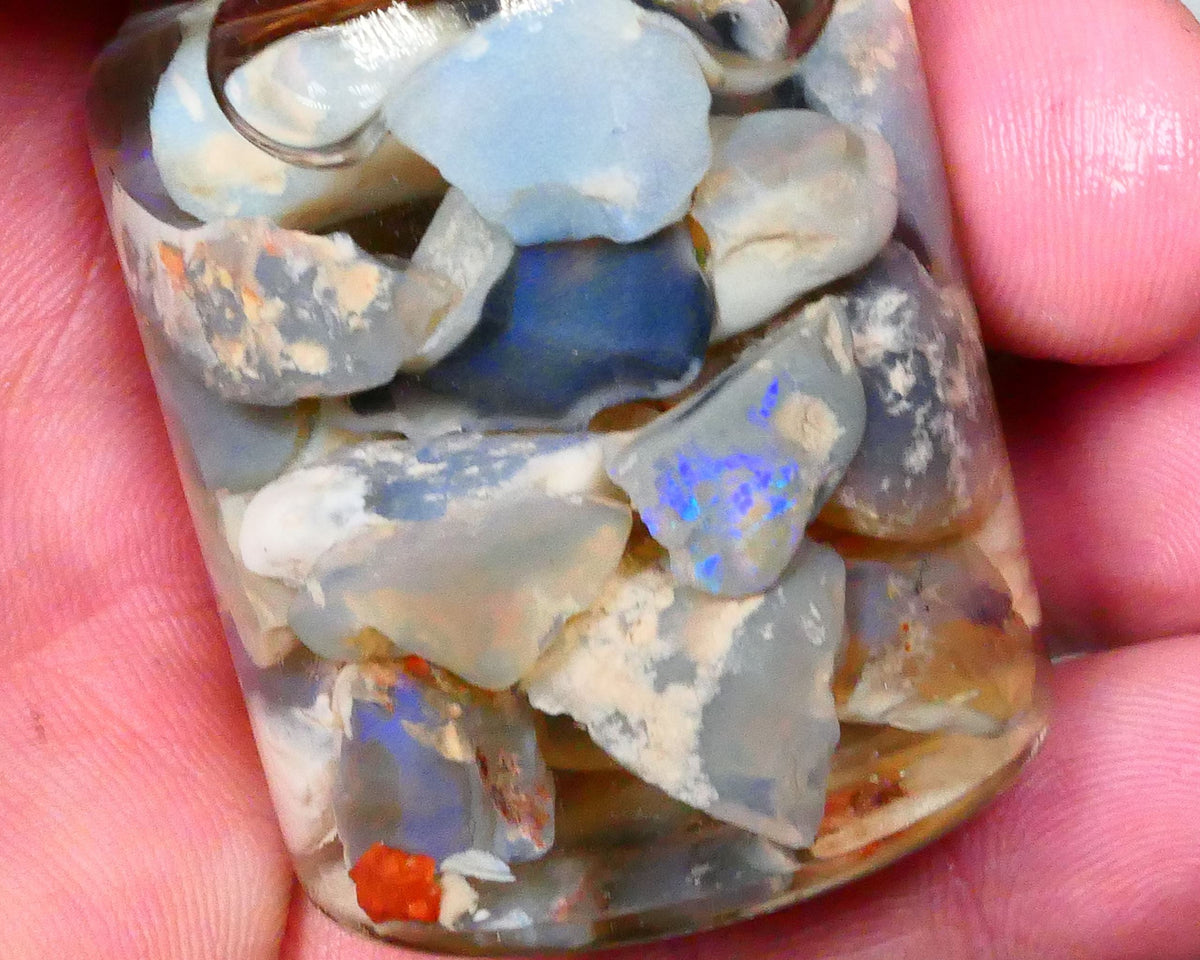 Knobby Splits of Lightning Ridge 165.00cts Colours to Gamble 16mm to Chip size Lot B4-A389