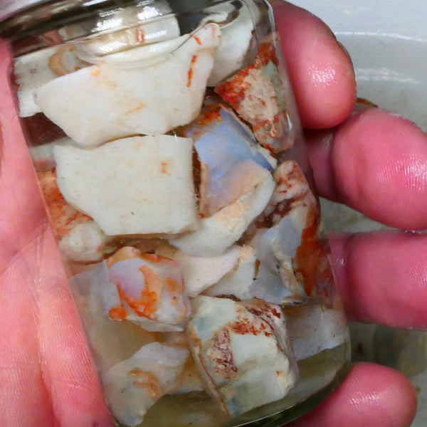 Coober Pedy Potch 450cts Mostly Light base seam opal rough 22mm to chip size Lot B4-A386