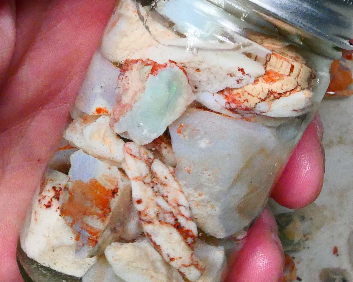 Coober Pedy Potch 450cts Mostly Light base seam opal rough 22mm to chip size Lot B4-A386