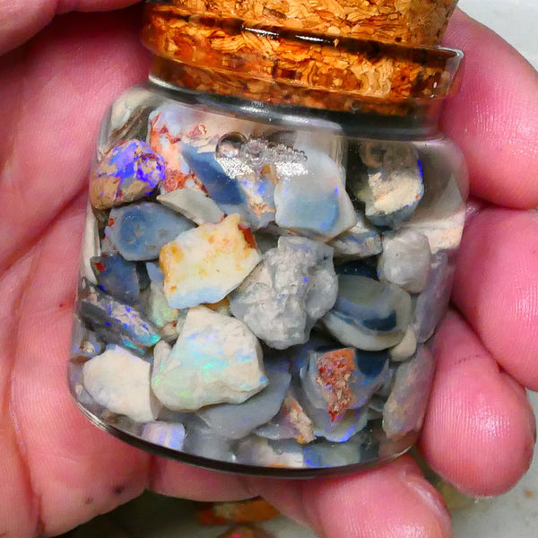 Lightning Ridge Potch & lots Colours 255.00cts Mixed base knobby seam 16mm to chips Lot B4-A387