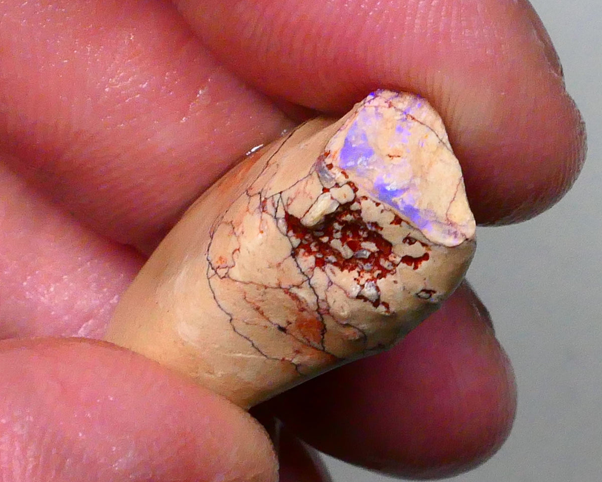 Bright Crystal opal deposit on host rock 18.50cts Lightning Ridge Collect or doublet/inlay use 26x16x10mm Lot B4-A433