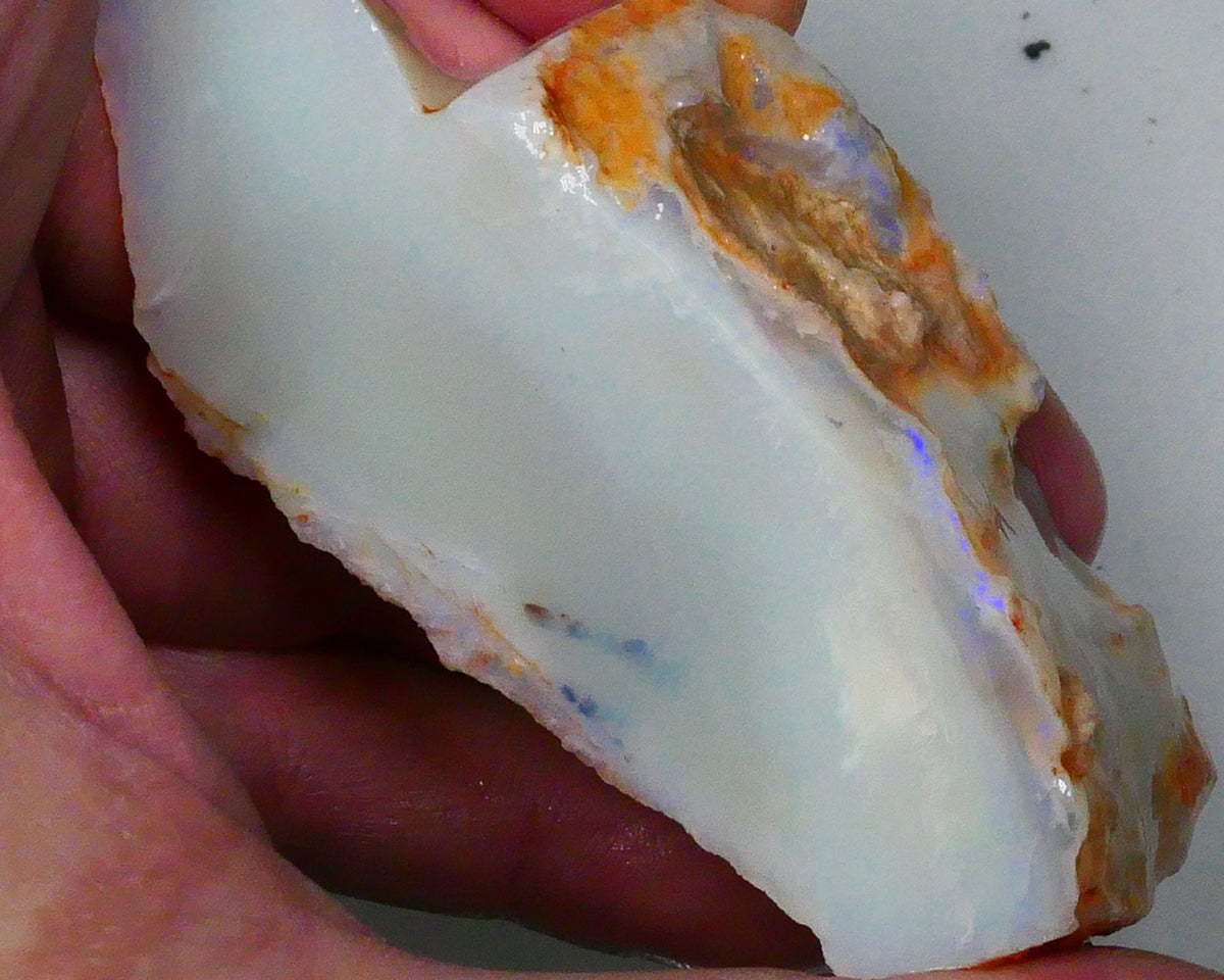 HUGE Monster 345.00cts Big Massive Chunk of Coober Pedy Seam with Crystal bars some blue fires 82x39x27mm Specimen or gamble  !!!!Bid-4.com Gamble Auction Details to come Lot B4-A446