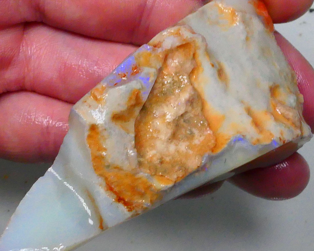 HUGE Monster 345.00cts Big Massive Chunk of Coober Pedy Seam with Crystal bars some blue fires 82x39x27mm Specimen or gamble  !!!!Bid-4.com Gamble Auction Details to come Lot B4-A446