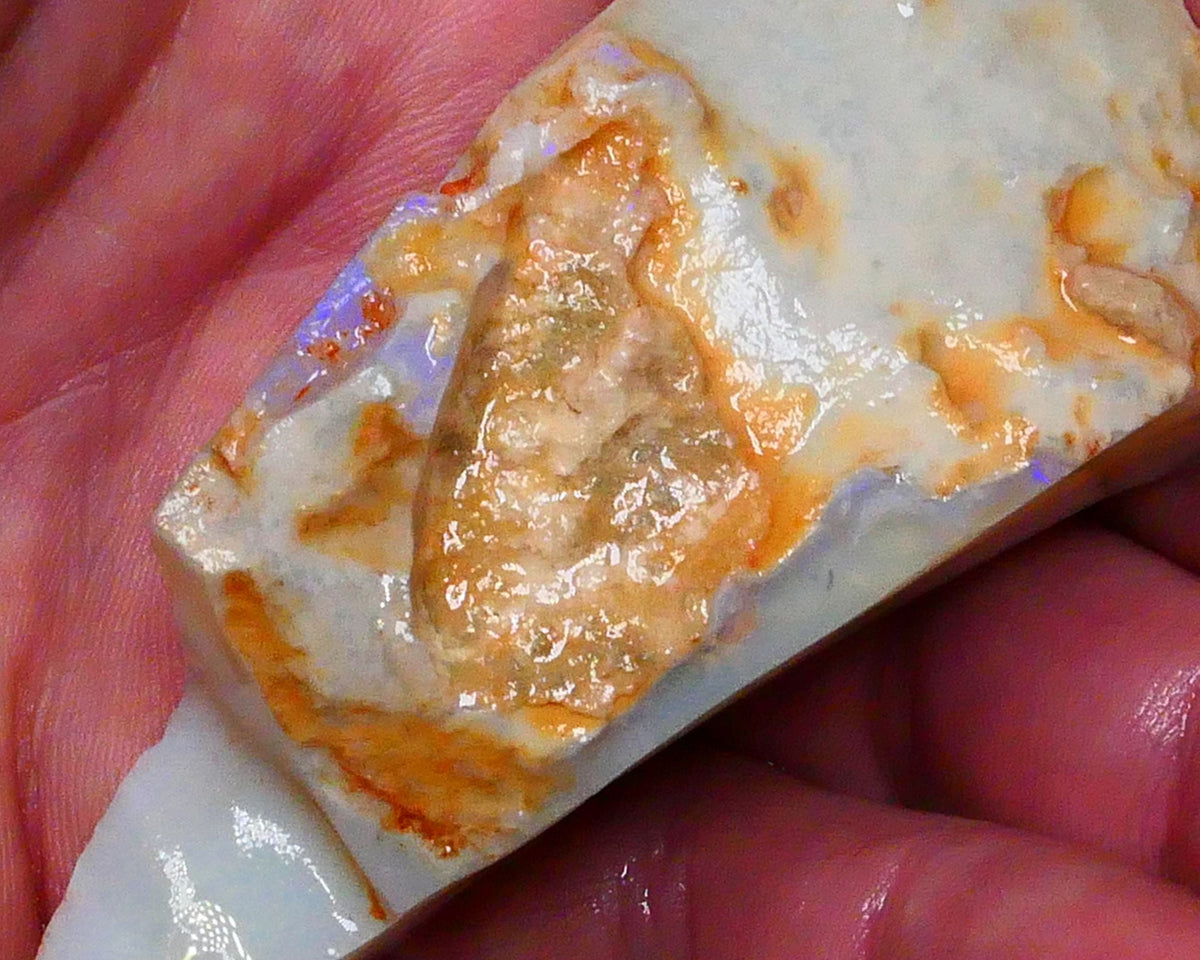 HUGE Monster 345.00cts Big Massive Chunk of Coober Pedy Seam with Crystal bars some blue fires 82x39x27mm Specimen or gamble  !!!!Bid-4.com Gamble Auction Details to come Lot B4-A446