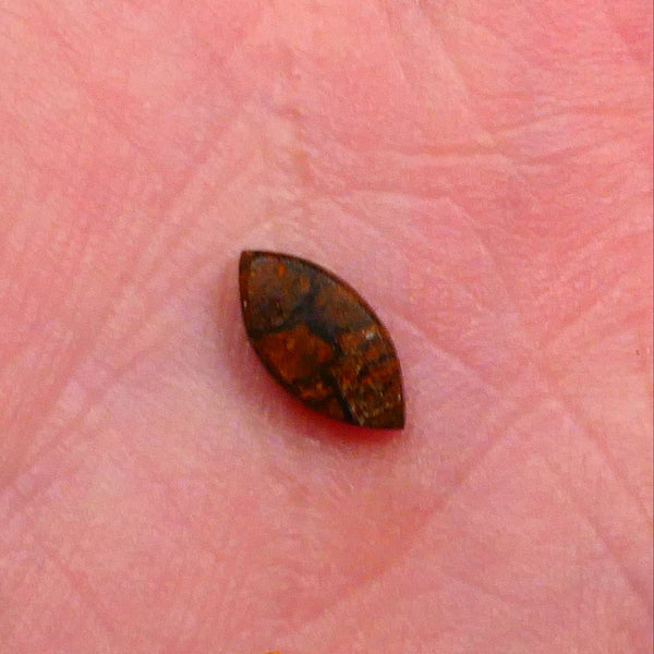 Gem Quality Coober Pedy Opal Doublet Crystal backed on Ironstone 0.40cts Bright Greens & Blues Ready to set 8x4x1.5mm Lot B4-A474