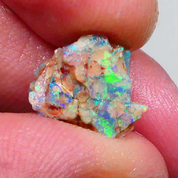 Exotic opal formation rough 3.40cts Bright & Gorgeous display of Green & Blue dominant fires collect or carve 19x11x6mm  Lot B4-A465