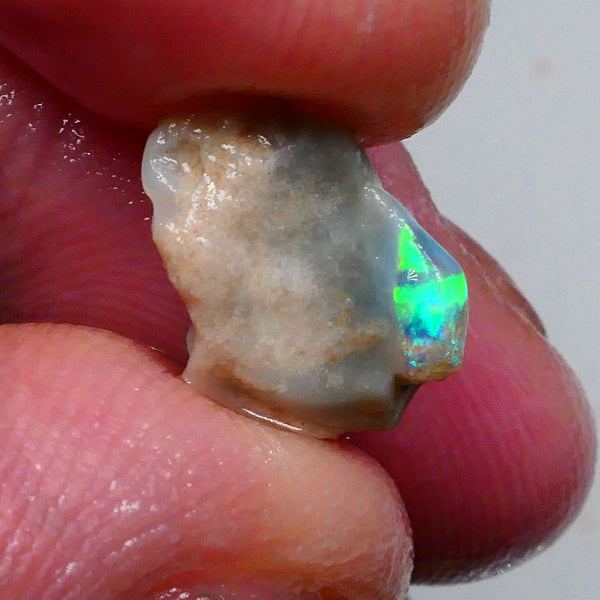 Little Knobby opal formation rough 2.75cts Tip of Crystal opal with Bright Green Electric fires 14x10x5mm Collect or cut a pointer Lot B4-A464