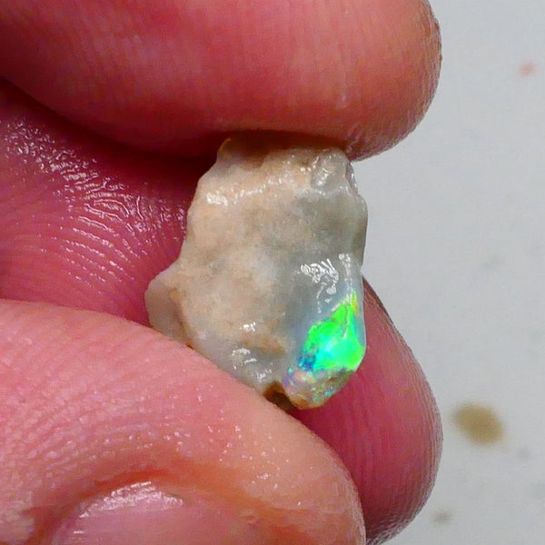 Little Knobby opal formation rough 2.75cts Tip of Crystal opal with Bright Green Electric fires 14x10x5mm Collect or cut a pointer Lot B4-A464