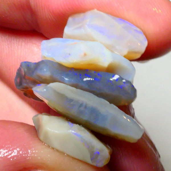 Lightning Ridge Seam opal stack 34.50cts Dark & Crystal bases some blues colours to gamble 22x16x4mm & 17x15x5mm  Lot B4-A485