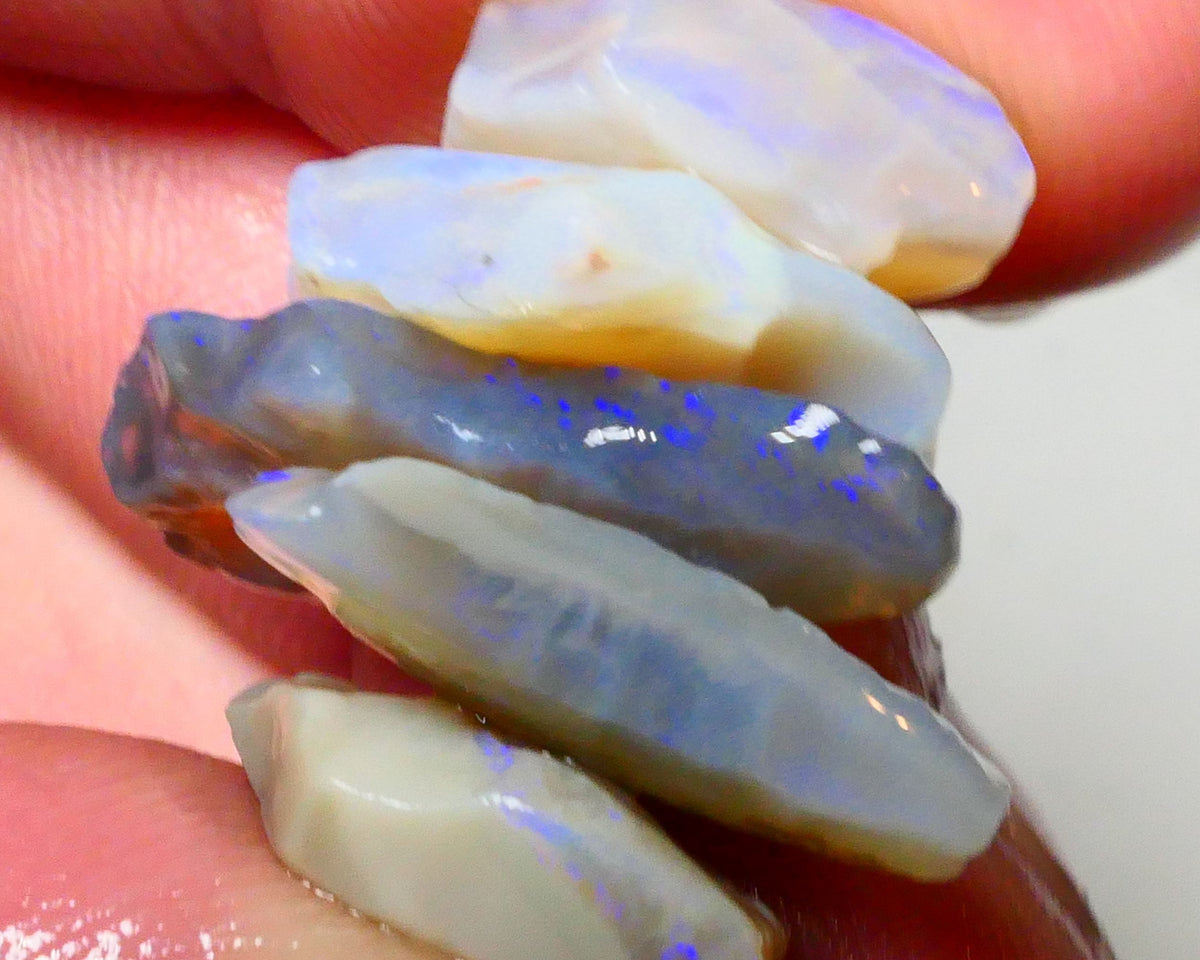 Lightning Ridge Seam opal stack 34.50cts Dark & Crystal bases some blues colours to gamble 22x16x4mm & 17x15x5mm  Lot B4-A485